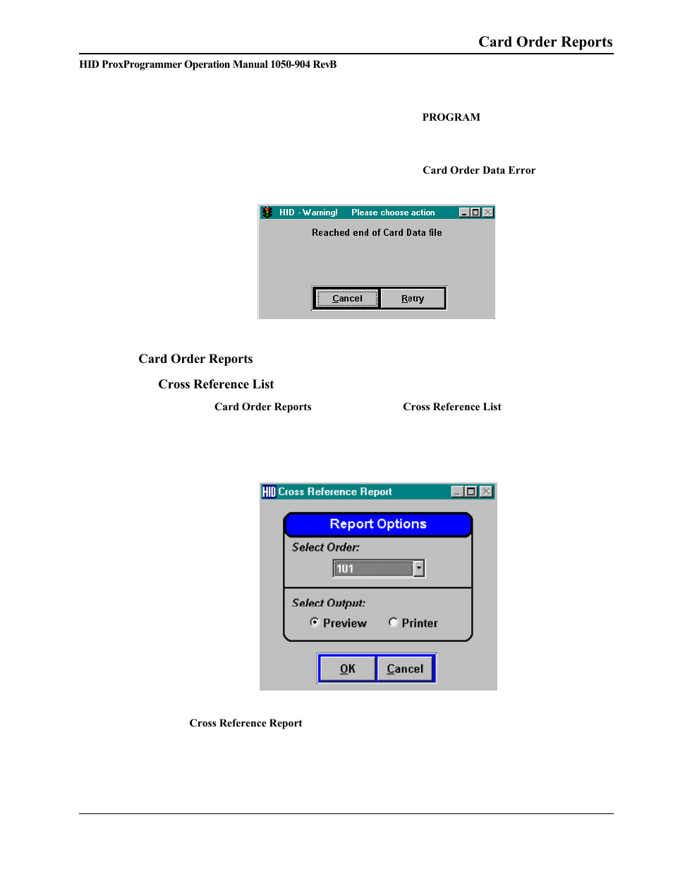 Card order reports | HID Prox Programmer Installation Guide User Manual | Page 18 / 21