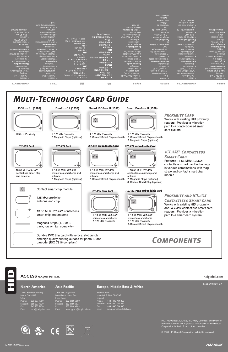 Access experience, Europe, middle east & africa, North america | Asia pacific | HID ProxPro II Installation Guide User Manual | Page 2 / 2