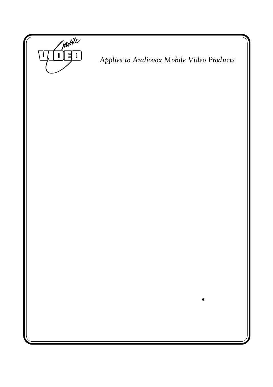 90 day limited warranty, Applies to audiovox mobile video products | Audiovox D1210 User Manual | Page 33 / 34