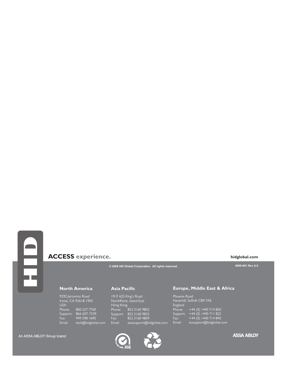 Access experience | HID SmartID Mounting Plate Installation Guide User Manual | Page 2 / 2