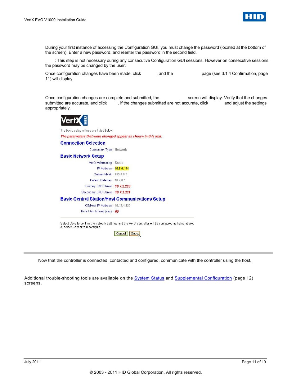 4 confirmation, Step 4 communicate, Confirmation | Step 4, Communicate, Basic setup is now complete | HID VertX EVO V1000 Installation Guide User Manual | Page 11 / 19