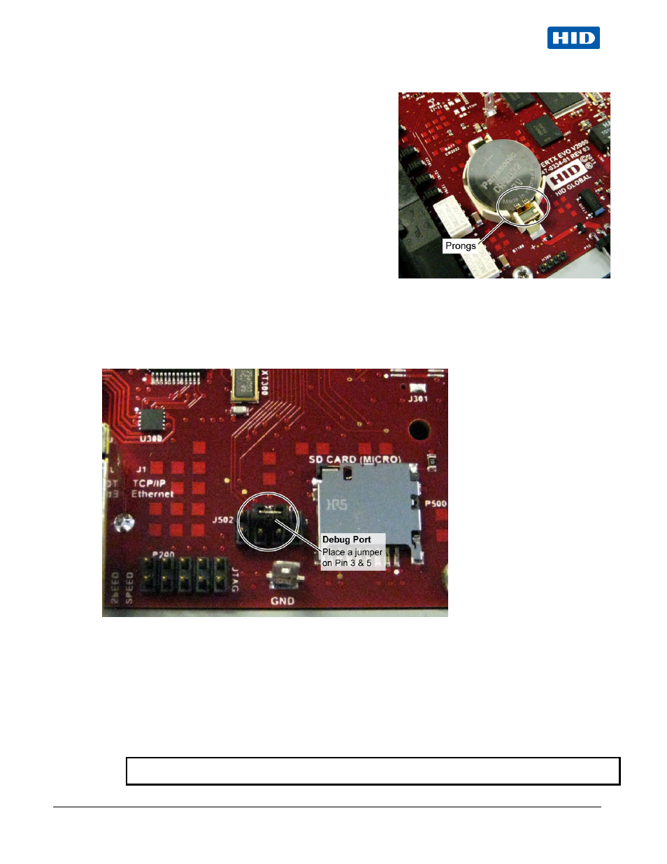 Battery replacement, Network defaults jumper | HID VertX EVO V2000 Installation Guide User Manual | Page 13 / 18