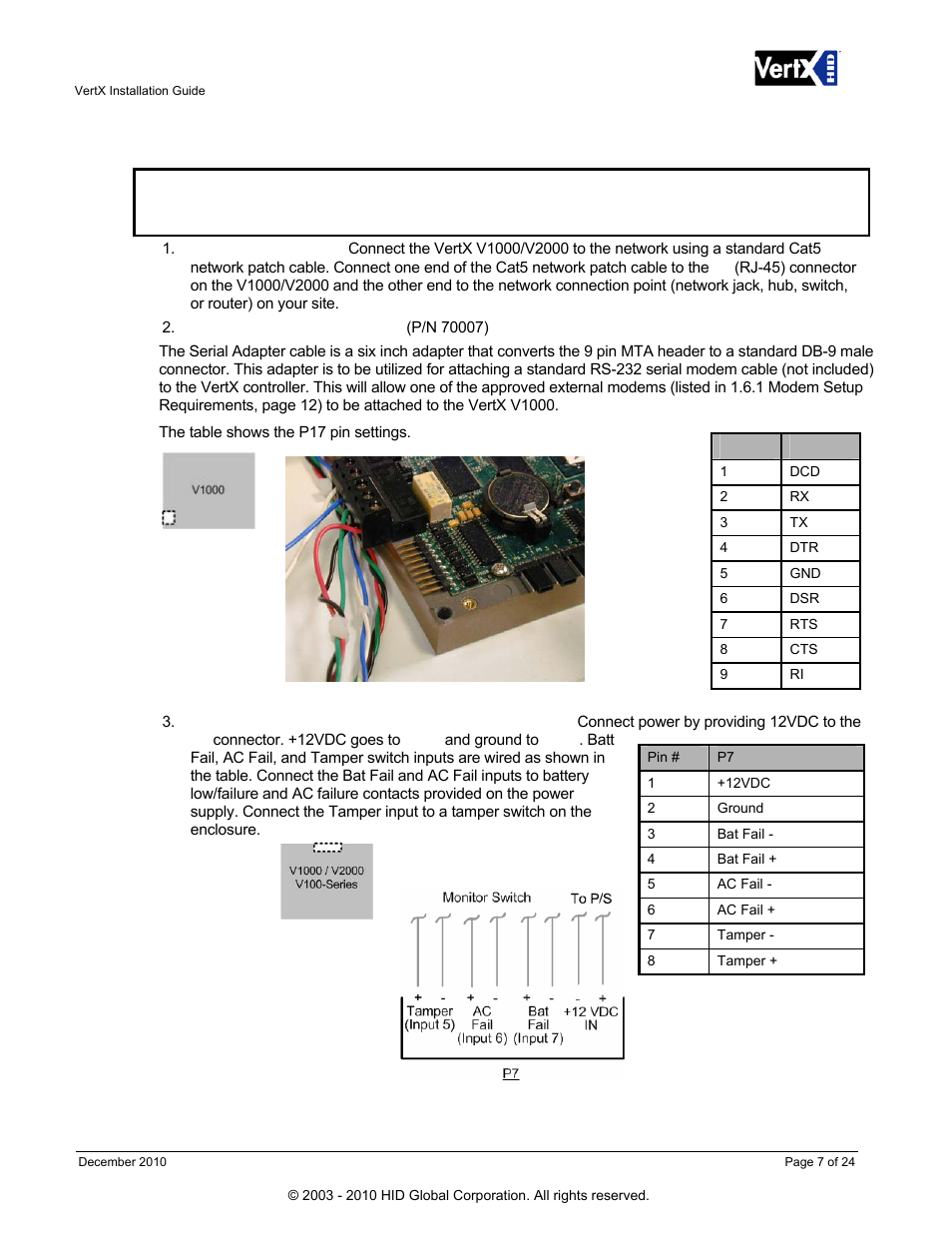 5 wiring vertx, Wiring vertx | HID VertX V100, V200, V300, V1000, and V2000 Installation Guide User Manual | Page 7 / 24