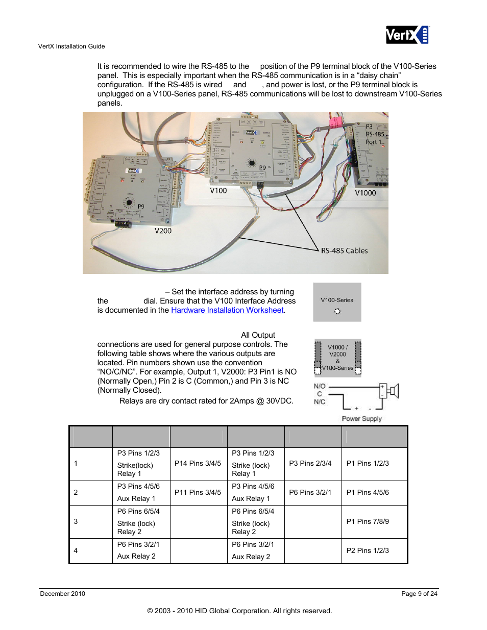 HID VertX V100, V200, V300, V1000, and V2000 Installation Guide User Manual | Page 9 / 24