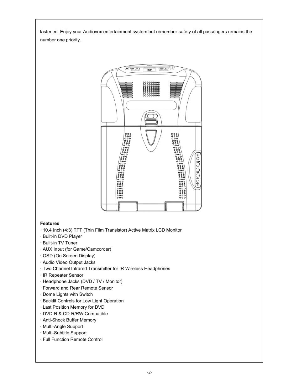 Audiovox VOD1048 User Manual | Page 3 / 19