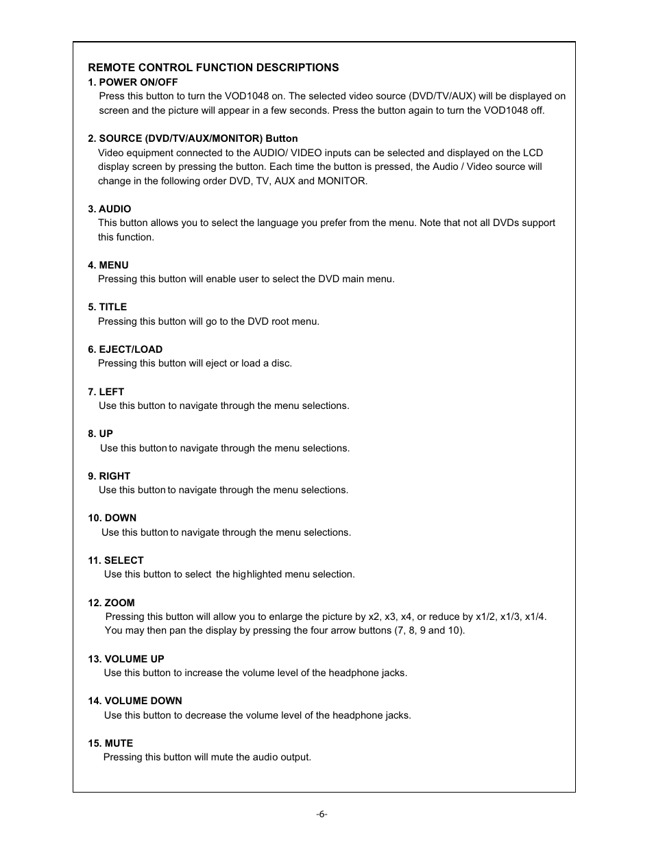 Audiovox VOD1048 User Manual | Page 7 / 19