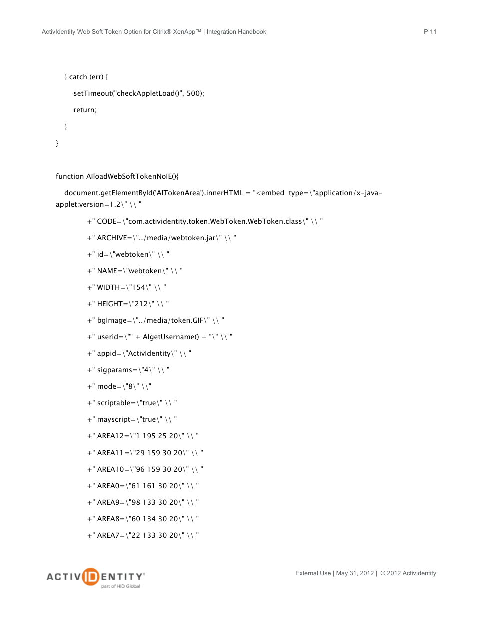 HID ActivID Web Soft Token and Citrix XenApp User Manual | Page 11 / 15