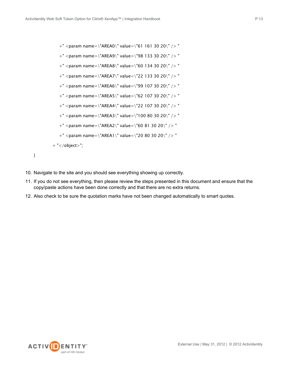 HID ActivID Web Soft Token and Citrix XenApp User Manual | Page 13 / 15