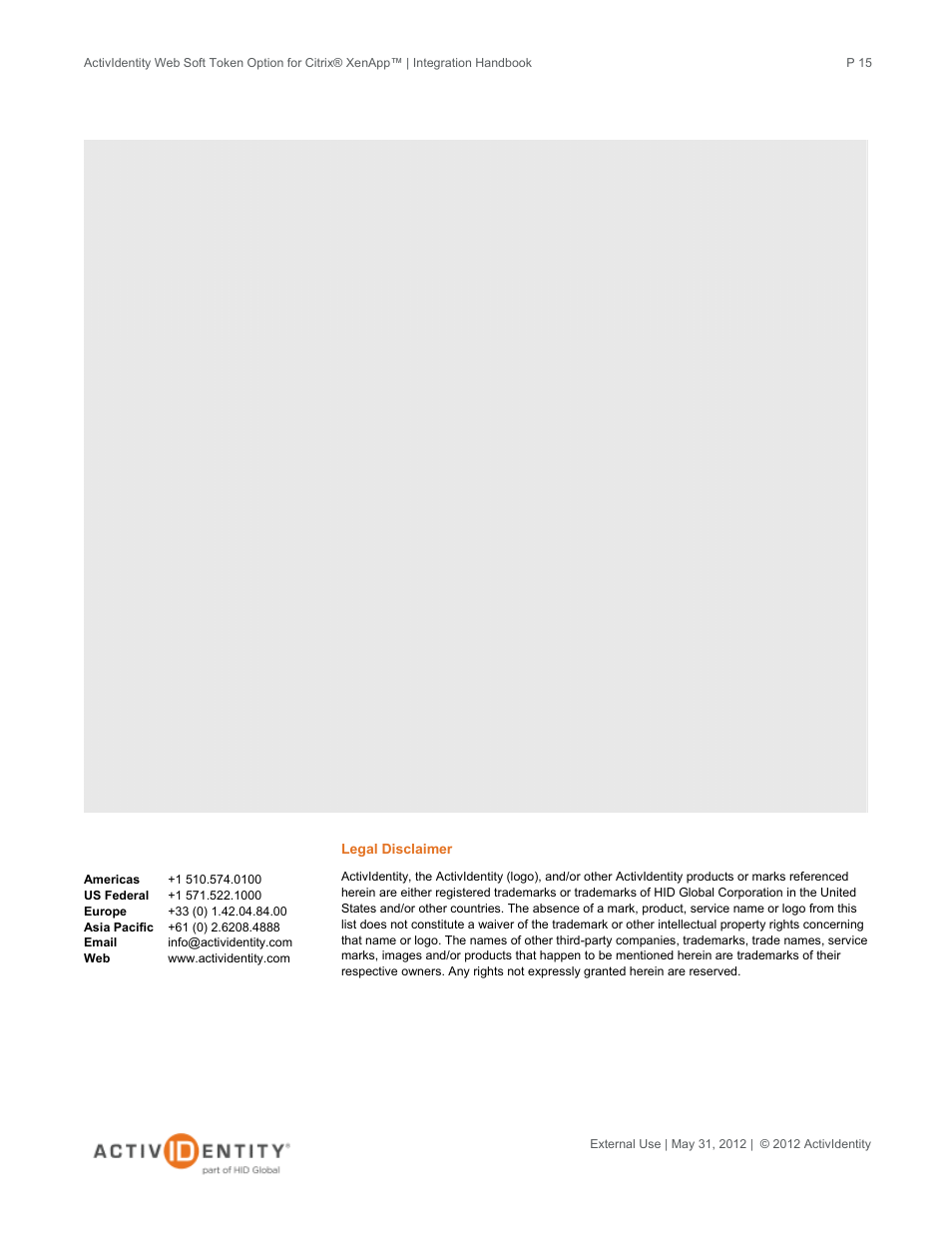 HID ActivID Web Soft Token and Citrix XenApp User Manual | Page 15 / 15