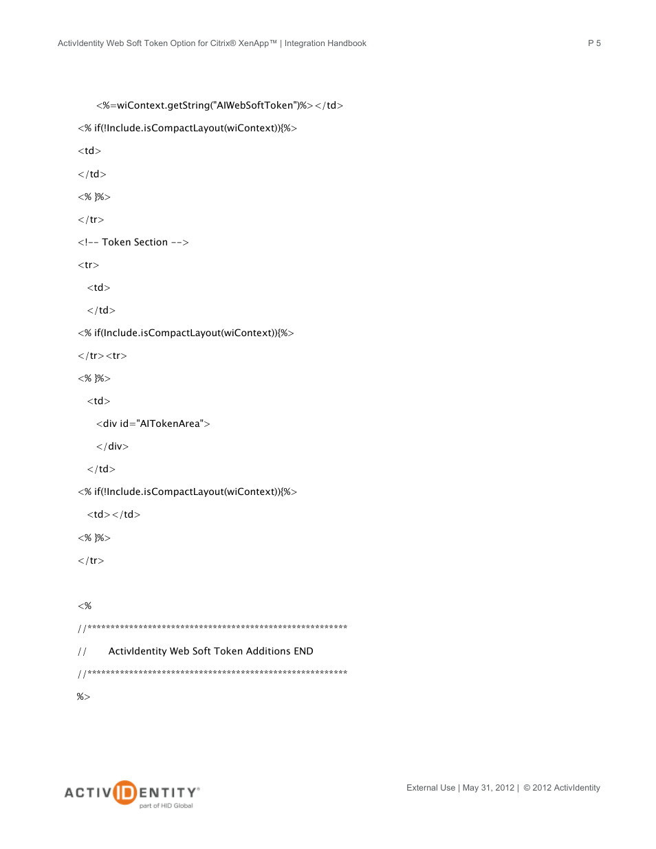 HID ActivID Web Soft Token and Citrix XenApp User Manual | Page 5 / 15