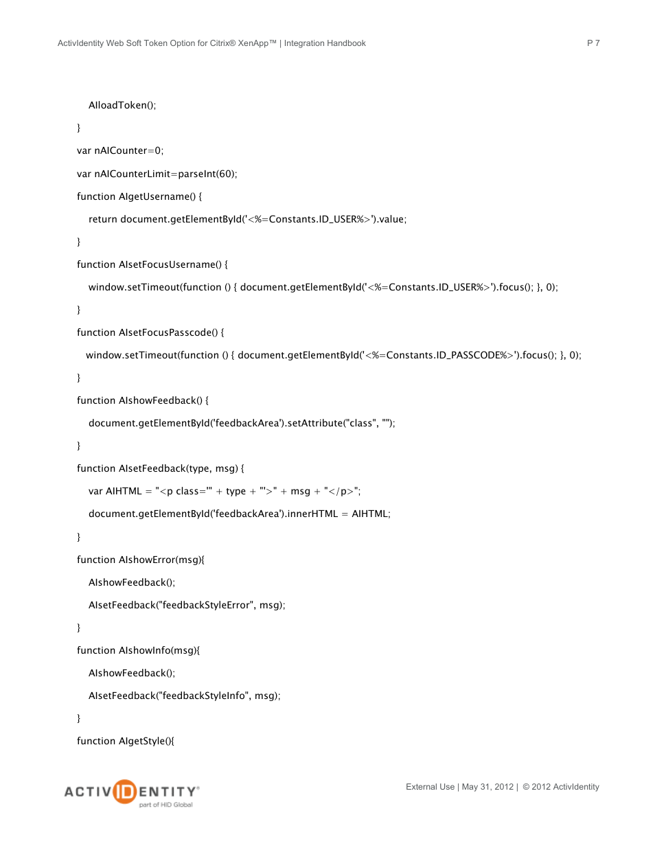 HID ActivID Web Soft Token and Citrix XenApp User Manual | Page 7 / 15