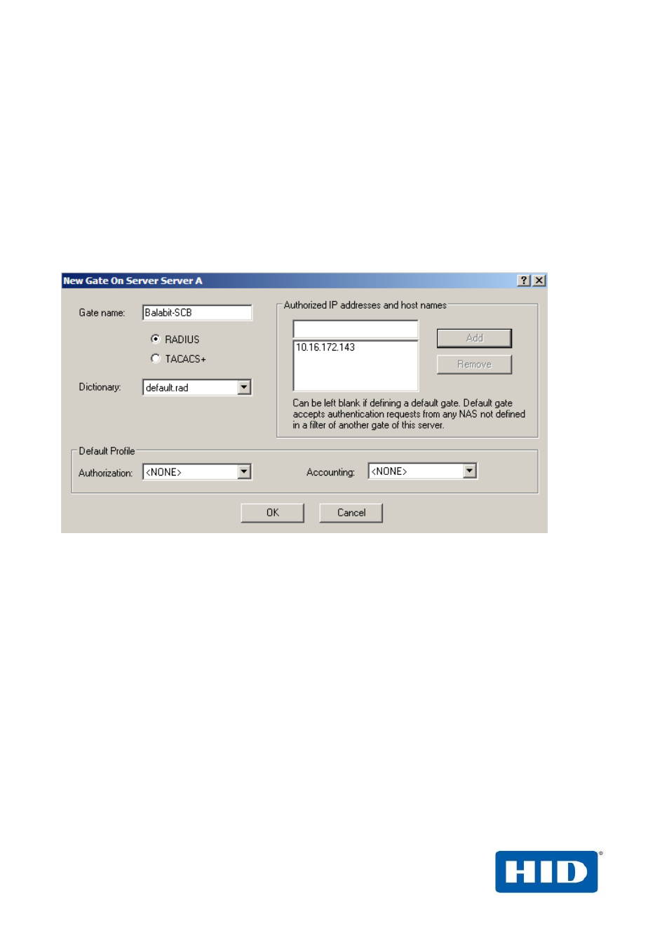 Aaa configuration, Procedure 1: configure the balabit gate, 0 aaa configuration | HID BalaBit and ActivID AAA User Manual | Page 8 / 12