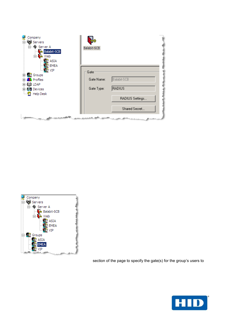 Procedure 2: assign group(s) to the balabit gate | HID BalaBit and ActivID AAA User Manual | Page 9 / 12