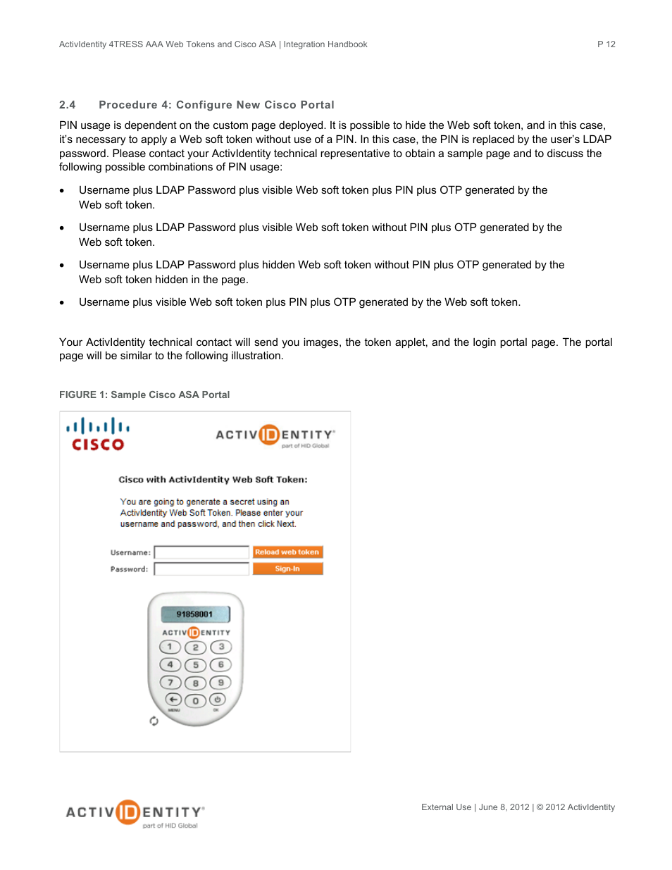 4 procedure 4: configure new cisco portal, Procedure 4: configure new cisco portal | HID Cisco ASA and 4TRESS AAA Server User Manual | Page 12 / 31