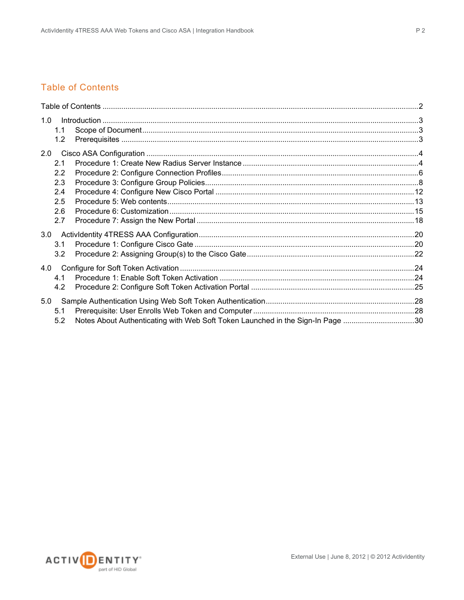 HID Cisco ASA and 4TRESS AAA Server User Manual | Page 2 / 31