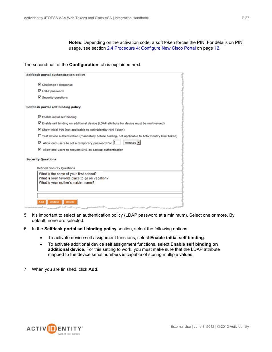 HID Cisco ASA and 4TRESS AAA Server User Manual | Page 27 / 31