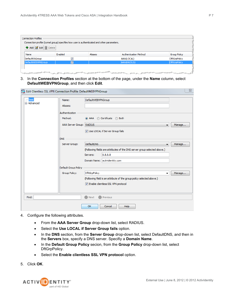HID Cisco ASA and 4TRESS AAA Server User Manual | Page 7 / 31