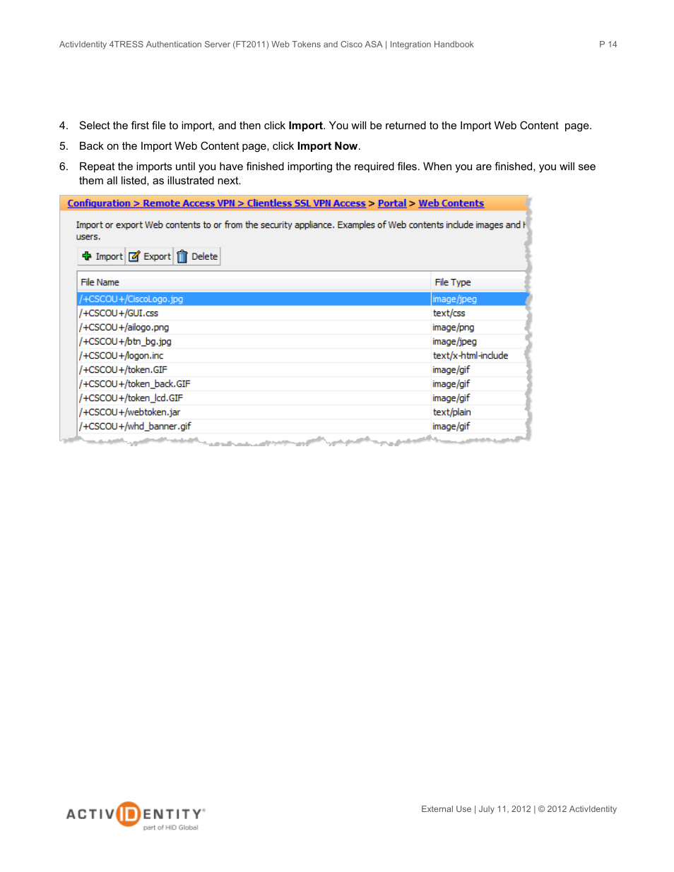 HID Cisco ASA and 4TRESS AS User Manual | Page 14 / 34