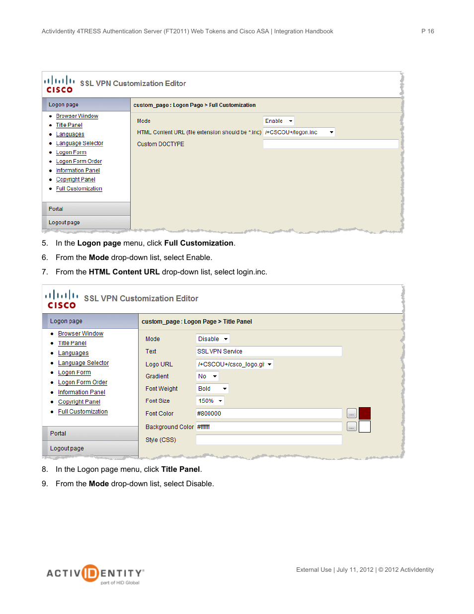 HID Cisco ASA and 4TRESS AS User Manual | Page 16 / 34
