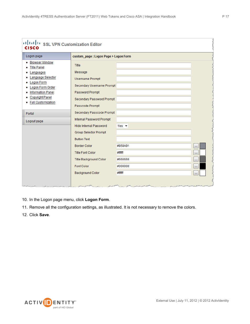 HID Cisco ASA and 4TRESS AS User Manual | Page 17 / 34