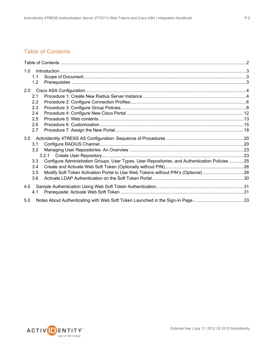 HID Cisco ASA and 4TRESS AS User Manual | Page 2 / 34
