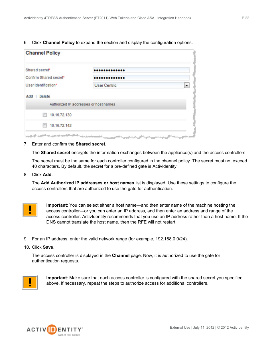 HID Cisco ASA and 4TRESS AS User Manual | Page 22 / 34