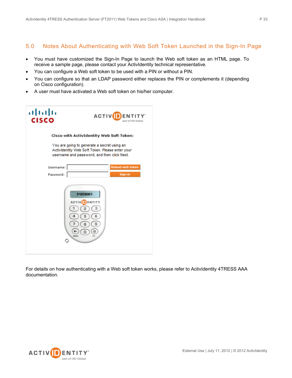 HID Cisco ASA and 4TRESS AS User Manual | Page 33 / 34