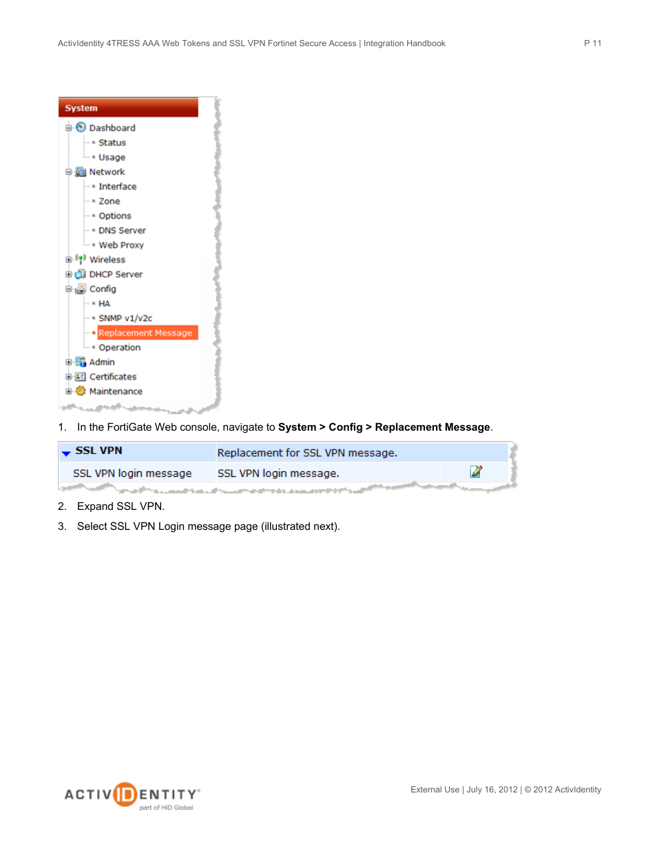 HID Fortinet and AAA Server User Manual | Page 11 / 28