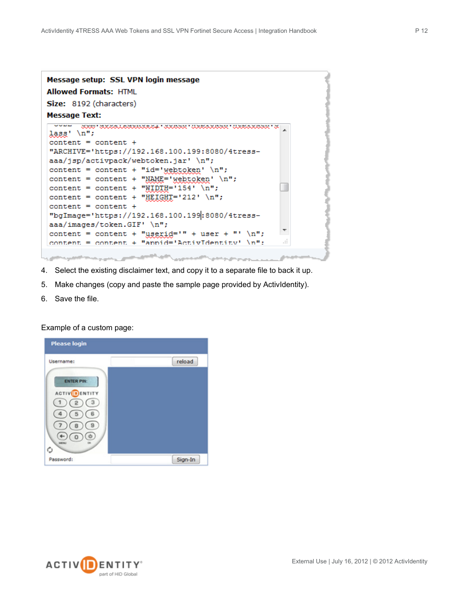HID Fortinet and AAA Server User Manual | Page 12 / 28