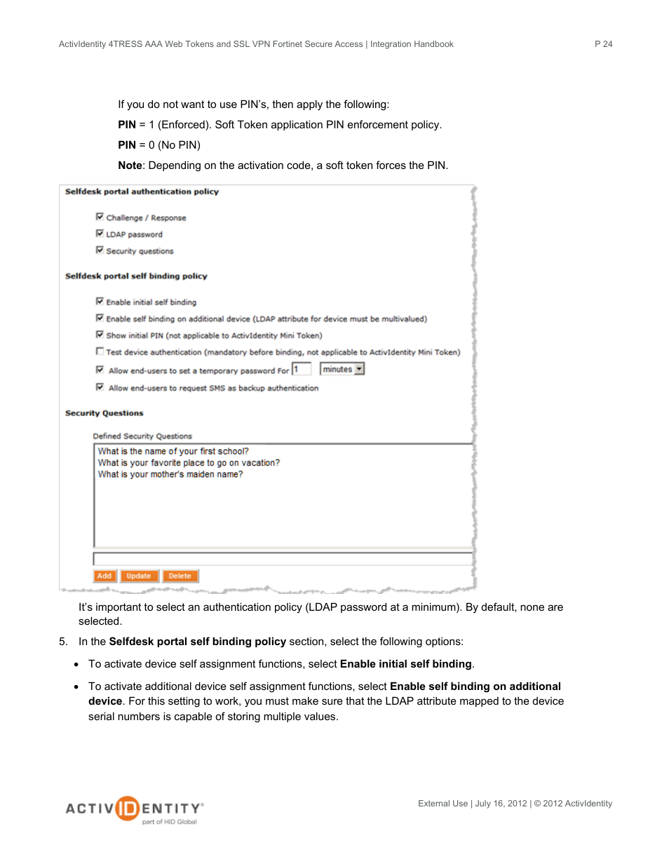 HID Fortinet and AAA Server User Manual | Page 24 / 28