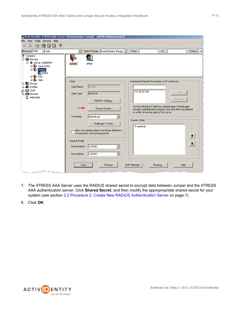 HID Juniper and AAA Server User Manual | Page 17 / 28