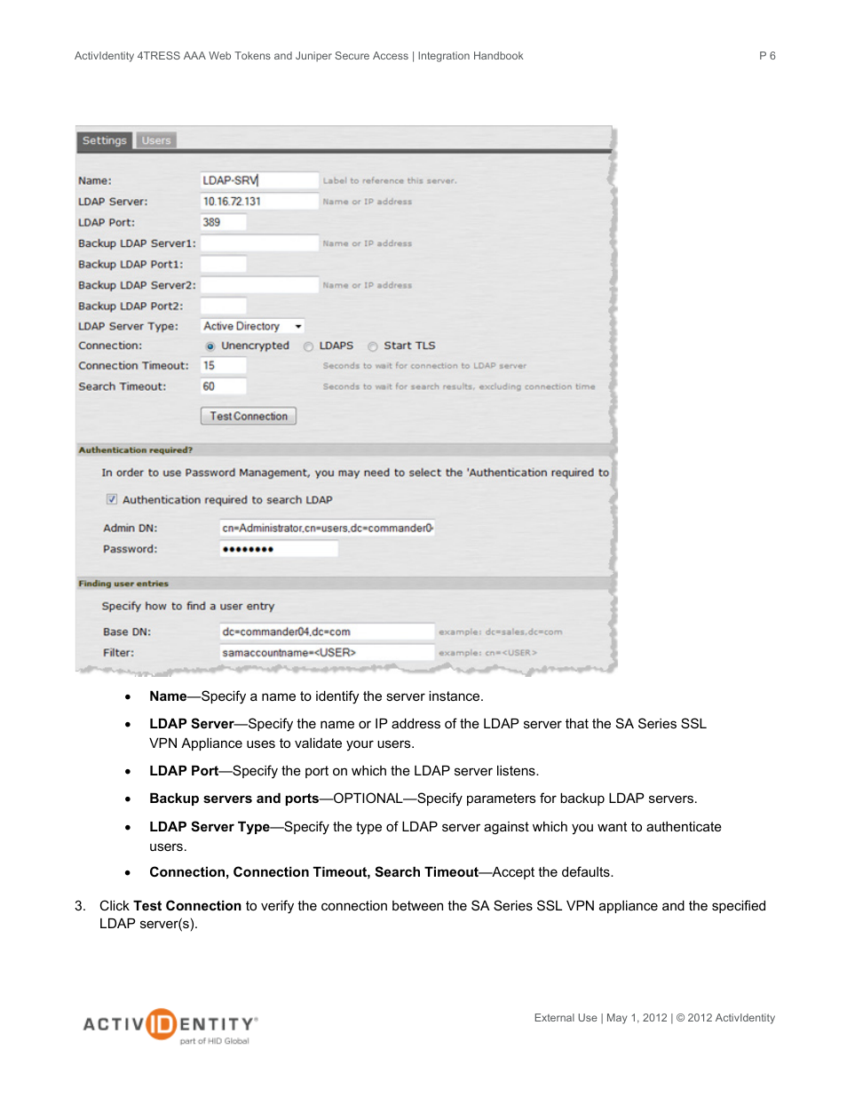 HID Juniper and AAA Server User Manual | Page 6 / 28