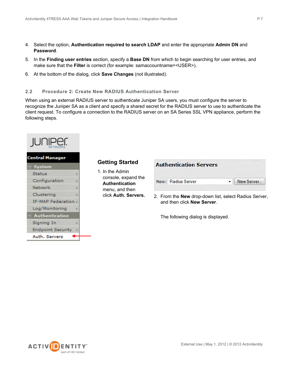 HID Juniper and AAA Server User Manual | Page 7 / 28