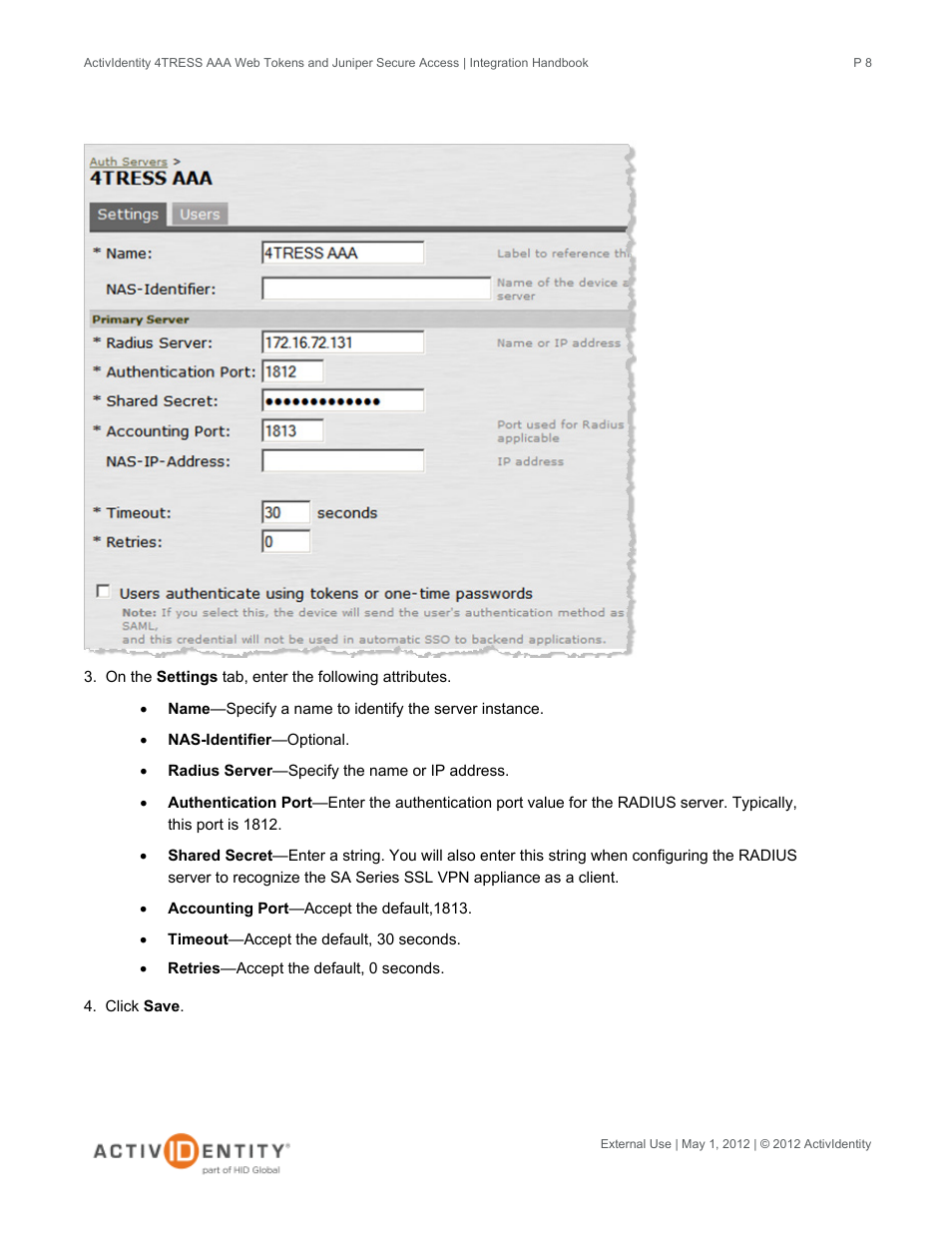 HID Juniper and AAA Server User Manual | Page 8 / 28