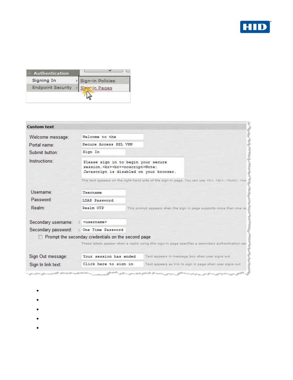 5 procedure 5: configure new juniper sign-in page | HID Juniper and ActivID AAA OOB User Manual | Page 13 / 27