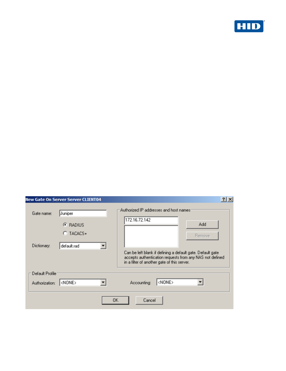 0 4tress aaa configuration, 1 procedure 1: configure juniper gate, 4tress aaa configuration | Procedure 1: configure juniper gate | HID Juniper and ActivID AAA OOB User Manual | Page 17 / 27