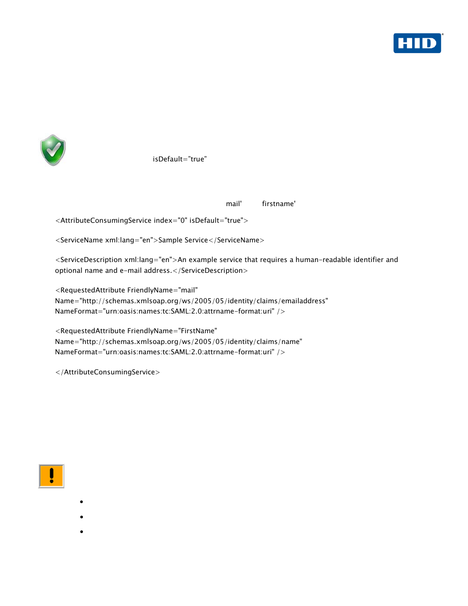 7 procedure 7: modify adfs microsoft metadata, 0 activid appliance configuration, Procedure 7: modify adfs microsoft metadata | Activid appliance configuration | HID Microsoft ADFS and ActivID AS using SAML User Manual | Page 18 / 31
