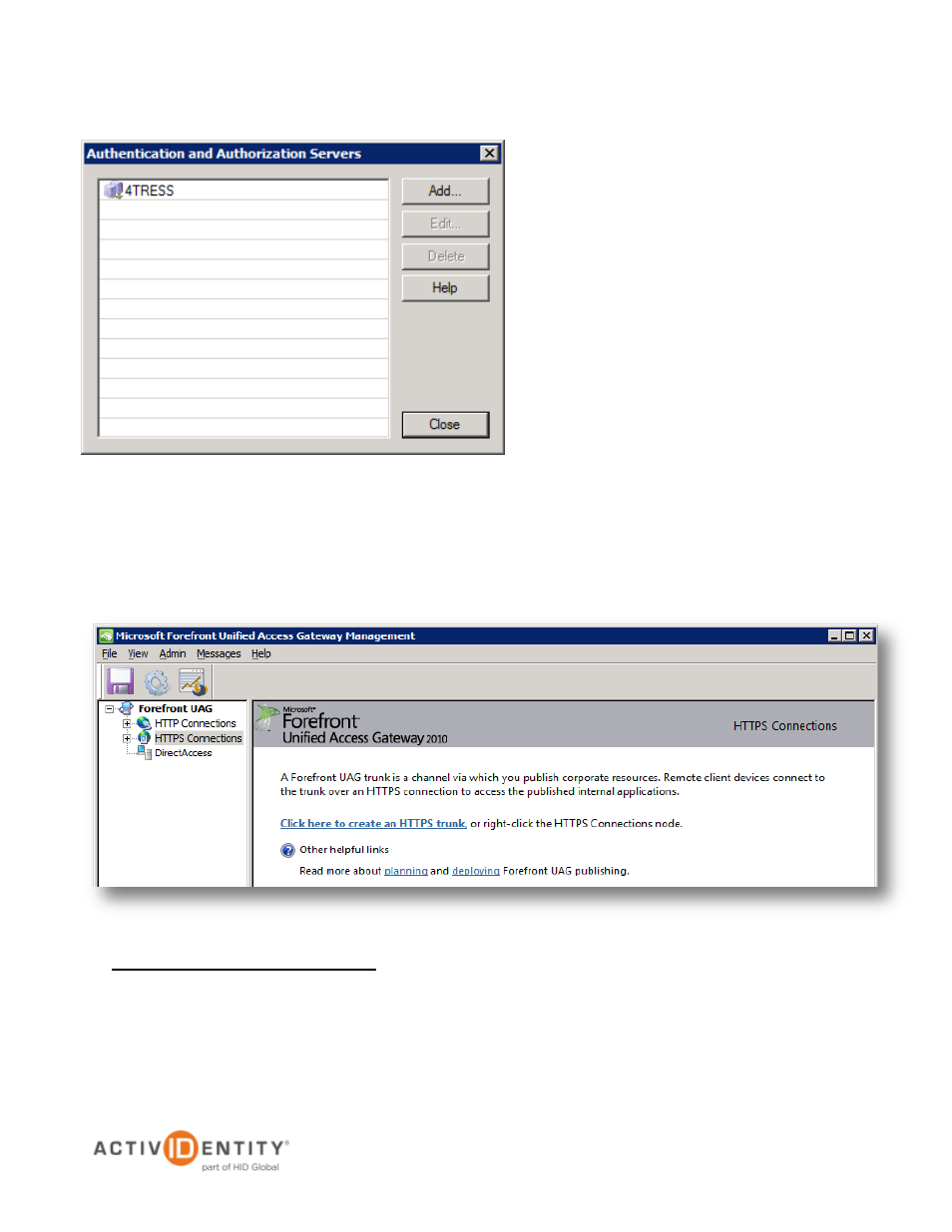 Adding the portal trunk | HID Microsoft UAG and 4TRESS AS User Manual | Page 39 / 48