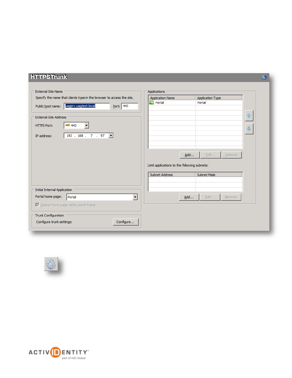 Activating the portal trunk | HID Microsoft UAG and 4TRESS AS User Manual | Page 44 / 48