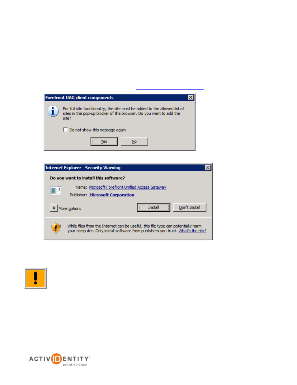 Testing the installation | HID Microsoft UAG and 4TRESS AS User Manual | Page 46 / 48