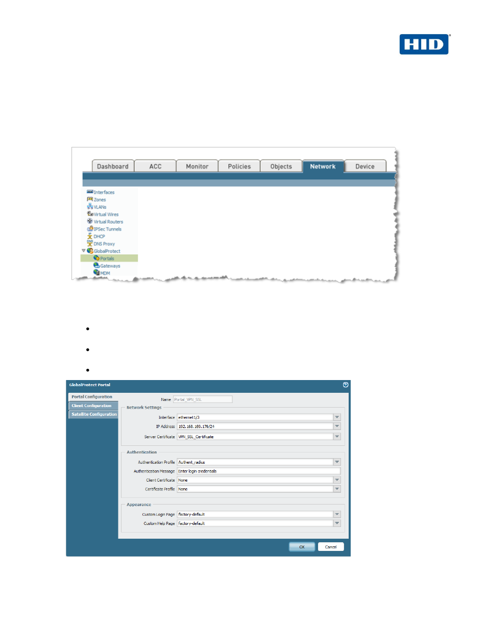 Configuring the portal | HID Palo Alto Networks and ActivID AAA User Manual | Page 12 / 26