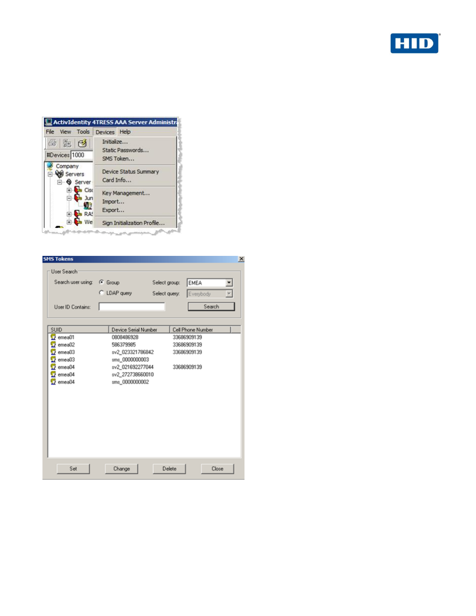 Procedure 4 (optional): assign an sms token | HID Palo Alto Networks and ActivID AAA User Manual | Page 23 / 26