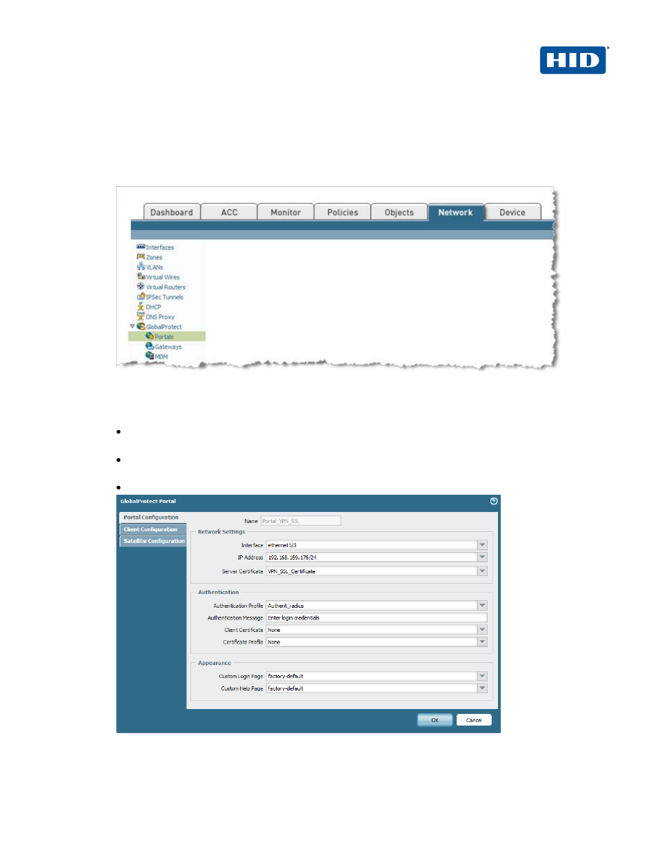 Configuring the portal | HID Palo Alto Networks and ActivID AS User Manual | Page 11 / 31