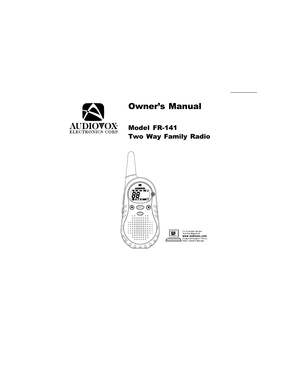 Audiovox R-141 User Manual | 16 pages