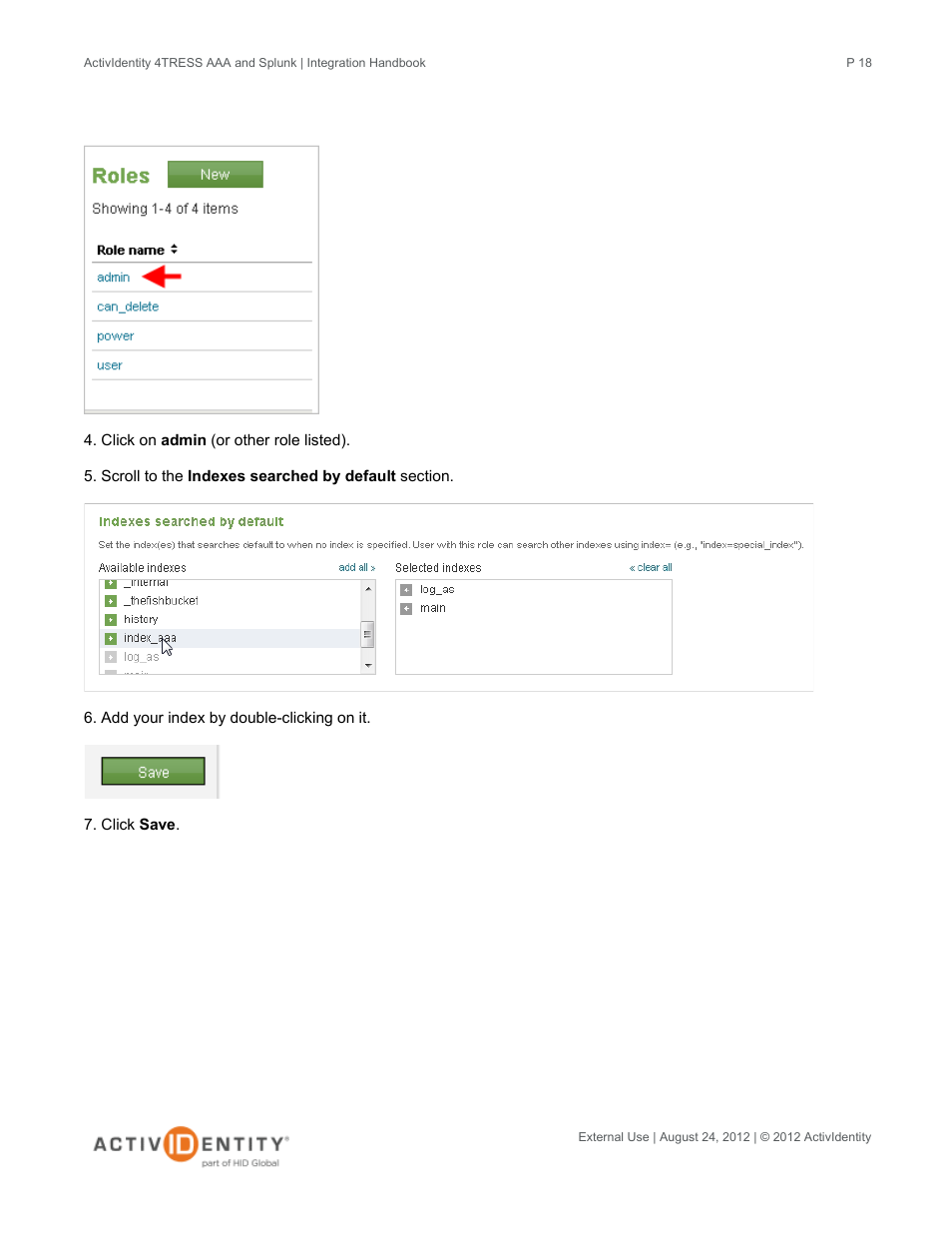 HID Splunk and AAA Server User Manual | Page 18 / 33