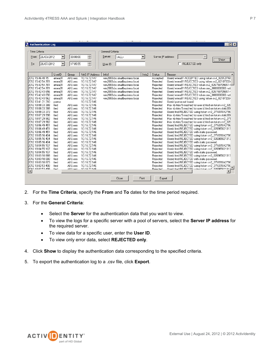 HID Splunk and AAA Server User Manual | Page 7 / 33