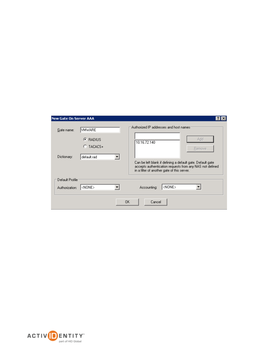 Actividentity 4tress aaa configuration, Procedure 1: configure vmware gate, 0 actividentity 4tress aaa configuration | HID VMware View and AAA Server User Manual | Page 7 / 12