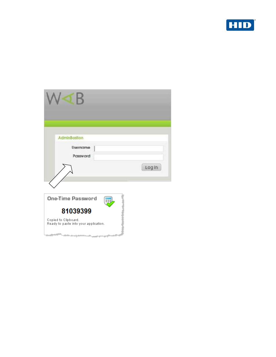 0 sample authentication, Sample authentication | HID Wallix and ActivID AAA User Manual | Page 10 / 12