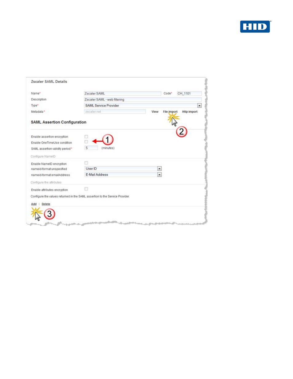 2 procedure 2: import zscaler metadata, Procedure 2: import zscaler metadata | HID Zscaler and ActivID AS using SAML User Manual | Page 13 / 25
