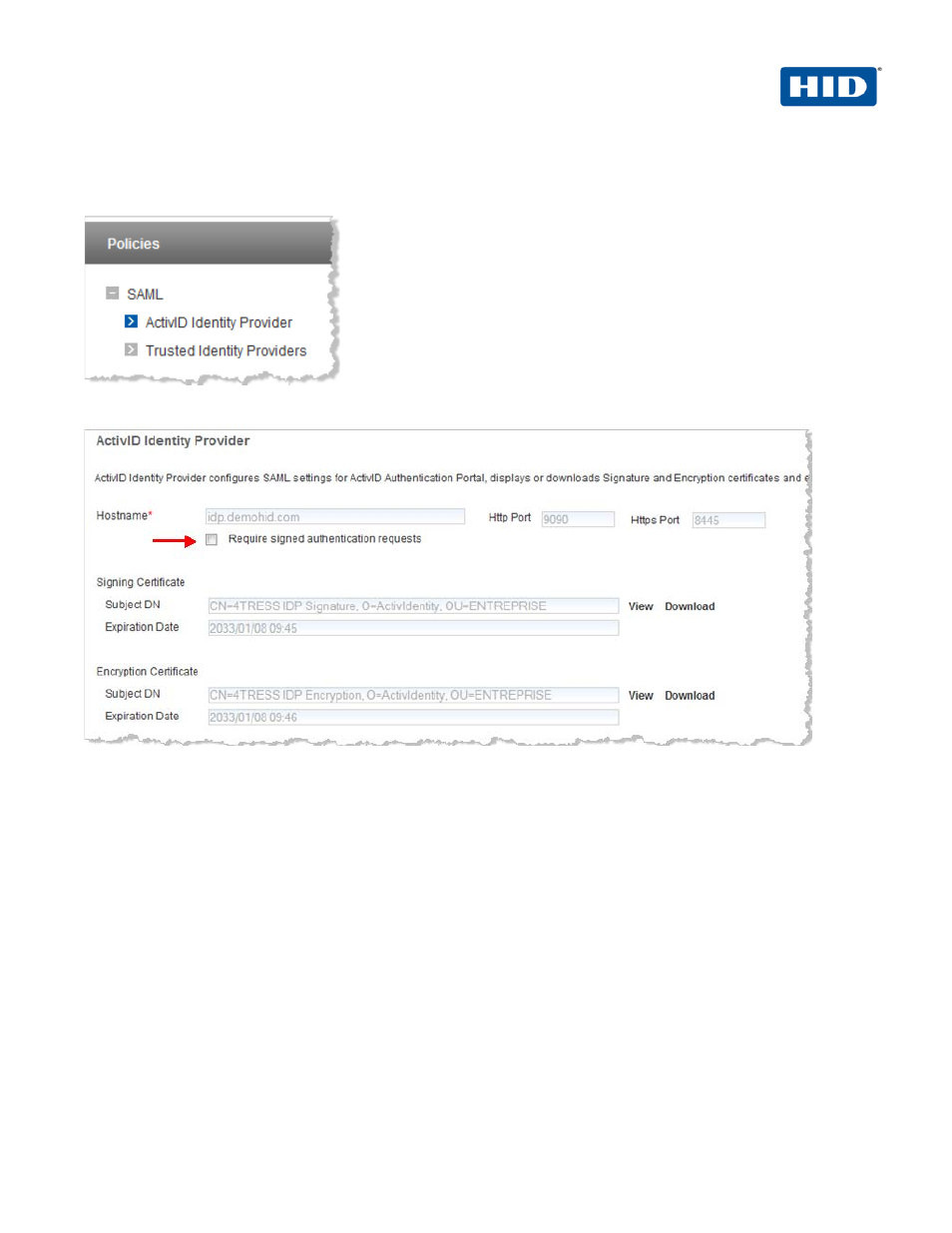 4 procedure 4: configure the identity provider, Procedure 4: configure the identity provider | HID Zscaler and ActivID AS using SAML User Manual | Page 17 / 25